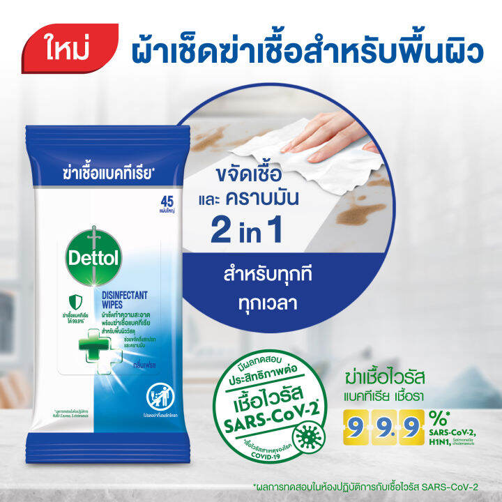 dettol-surface-wipe-ทิชชูเปียกเช็ดพื้นผิว-45-แผ่น