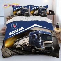 ชุดเครื่องนอนคอมฟอร์ตเตอร์การ์ตูนสำหรับรถบรรทุก2 Scania ชุดเครื่องนอนปลอกผ้านวมปลอกหมอนผ้าคลุมผ้านวมชุดเตียงขนาดควีนไซส์คิงไซส์