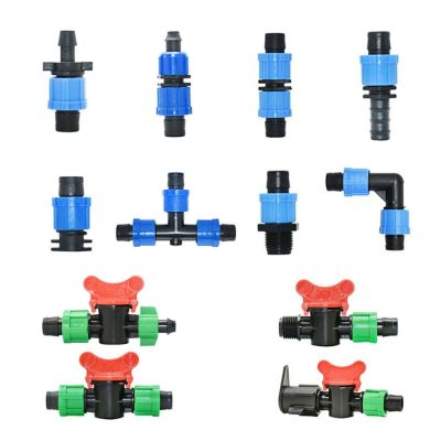 【hot】✕▪  20pcs 16mm 5/8 Drip Irrigation Tape Elbow Tee End Plug Thread Lock Garden Watering Pipe Hose Joints
