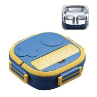 Lunch Box With Fork 3 Compartment Japanese Lunch Box Reusable Lunch Dinner Containers Leakproof Stainless Steel Bento Box