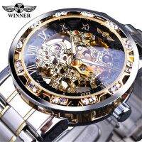 winner watch mens fashion casual classic popular hollow rhinestone manual mechanical watch 【QYUE】