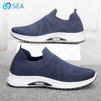 ST Men S Fly-Woven Fabric Breathable Casual Shoes,Slip-On Sneakers,Walking Shoes For The Elderly