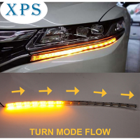 Xps NLpearl ไฟวิ่งกลางวันแบบ LED DRL ไหลได้1คู่ไฟสัญญาณไฟเลี้ยวยืดหยุ่นสำหรับแถบไฟ LED ขับรถรถยนต์12V