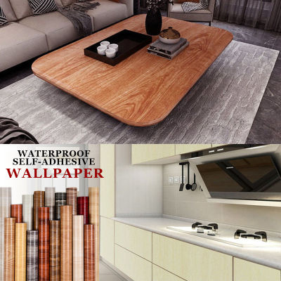 Bestenrose Modern Wood Pattern Waterproof Wallpaper (45cm X 10M) Promotion Cheap Quality Wood Design Wall Paper Kitchen Bathroom Sticker