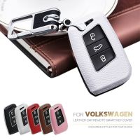 ☾❣ Leather Cowhide Remote Smart Key Fob Cover Case For VW Volkswagen Atlas Passat