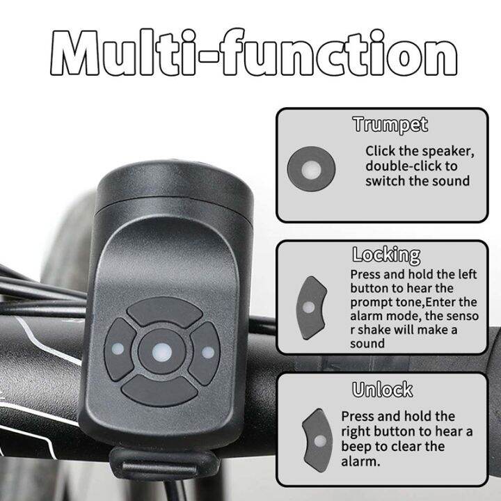 usb-rechargeable-bike-horn-120-db-bicycle-electric-bell-4-modes-super-loud-alarm-bell-waterproof-mountain-riding-anti-theft-bell