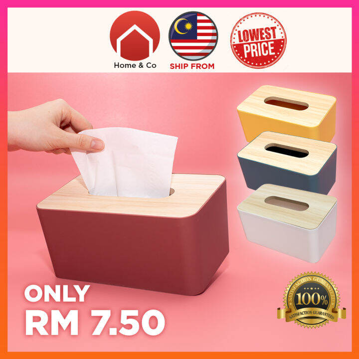 Wood Tissue Box Kotak Tisu | Tissue Holder Muji Style Solid Wooden ...