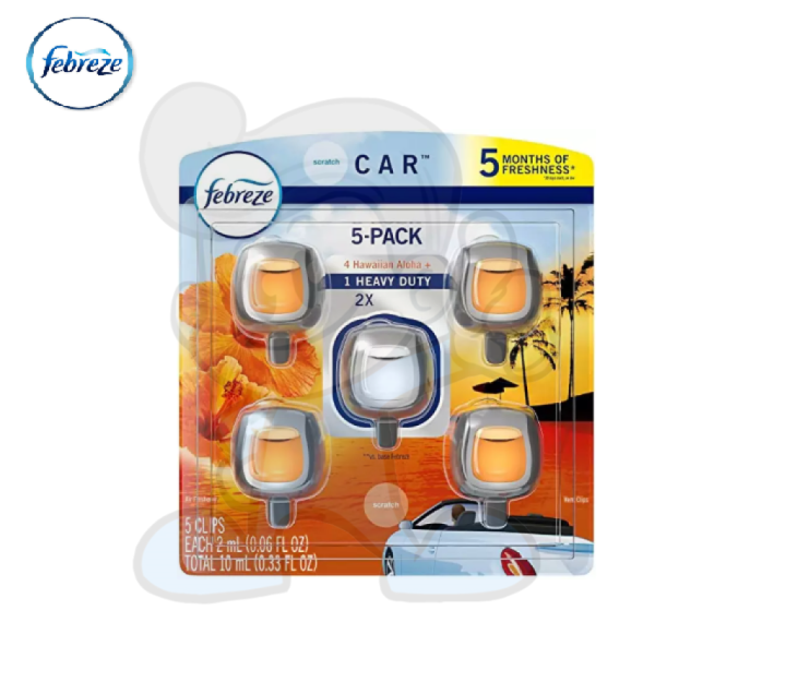 Febreze Hawaiian Aloha Scent Car Vent Clips 5 Pack 10mL Lazada PH