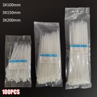 3X100/150/200MM nylon cable tie Self-locking Plastic White Organiser Fasten Cable Wire Cable Zip Ties Hose clamp 100pcs/bag