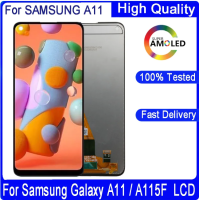 6.4 เดิมสำหรับการเปลี่ยน A11 SAMSUNG Galaxy จอแอลซีดีสำหรับซัมซุง A115F A115F/DS ชิ้นส่วนจอสัมผัสแอลซีดีของเครื่องแปลงดิจิทัลเดิม