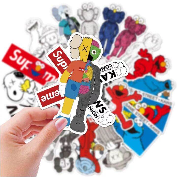 23Pcs/Set KAWS x Sesame Street Waterproof Sticker Elmo and oscar
