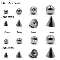 100pcs/lot 14G 16G Piercings Ear Studs Labret Bar Earring Ball Cone Screw Attachments Piercing