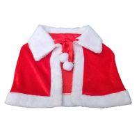 [COD] Childrens cloak shawl Claus female gold velvet clothes suit