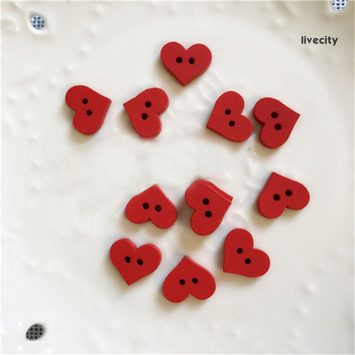 livecity-100pcs-2-holes-red-love-heart-wooden-button-clothes-diy-sewing-accessory-decor