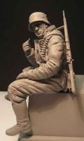 Resin Figure Model Kit Unassambled 116 ancient officer sit and rest include 1 (NO BASE ) Unpainted collect Figure