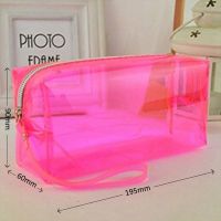 sinana Cute Candy Color Transparent Pencil Case Large Capacity Pencil