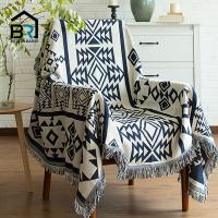 Europe Style Sofa Throw Blanket Cotton Thread Knitted Blanket With Tassel Geometry Bohemian Sofa Cover Bed Blanket Home Decor