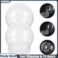 OUNONA [Sale] 10pcs Clear Water Globes with Screw Off Cap Empty Snow Globe Making Props