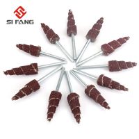 Si Fang ล้อหัวขัดกระดาษทรายเส้นผ่านศูนย์กลางก้าน1/8 "สีน้ำตาล10 ~ 50ชิ้นล้อสำหรับสว่านเครื่องมือขัด