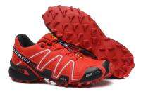 SalomonˉSpeed CrossˉIII รองเท้ากีฬากลางแจ้งผู้ชาย,รองเท้าวิ่งสวมใส่สบาย3ชิ้นสีดำสีแดง40-46