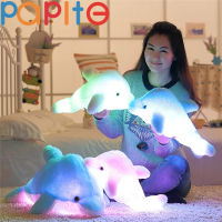 PAPITE【ReadyสหรัฐอเมริกาStock】30/45/70ซม.สีสันสดใสเรืองแสงDolphin Luminousของเล่นผ้ากำมะหยี่แบบมีเพลงKawaii Light Up Ledเด็กคริสต์มาสของขวัญเด็กหมอนวันวาเลนไทน์ของขวัญ