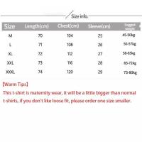 Maternity Clothes Nursing Clothes Summer Clothing New Short Sleeve T-shirt Womens Loose Fashion Letter Print Maternity Top Mid-Length