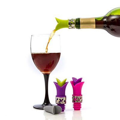 【❂Hot On Sale❂】 liuaihong ไวน์และเครื่องดื่ม2 In 1ขวดเทไวน์ Spers ปลั๊กจุก Sper ไวน์ปากขวดรินน้ำมันจุกขวดเท8.5*2.7เจลซิลิโคน