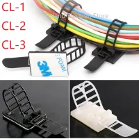 10pcs CL-1 CL-2 CL-3 Cable Clips Self Adhesive Mount Wire Clamp Line Tie Fixed Adjustable Fasten Organizer Holder White Black Adhesives Tape