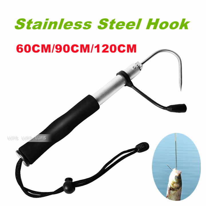 60cm/90cm/120cm Telescopic Sea Fishing Gaff Stainless Aluminum Alloy