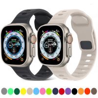 ○✜┇ สายซิลิโคนสำหรับ Apple Watch 49mm 45mm 44mm 41mm 40mm 42mm 38mm สร้อยข้อมือกันน้ำ iWatch Ultra 8 7 6 5 4 SE เข็มขัด