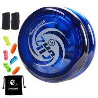 MAGICYOYO โยโย่ตอบสนอง D1 GHZ ลูกดิ่งแบบมืออาชีพสำหรับเด็กผู้เริ่มต้นพร้อมเชือกโยโย่ + ถุงนิ้วพร้อมใช้ + กระเป๋า Yoyo สีน้ำเงิน