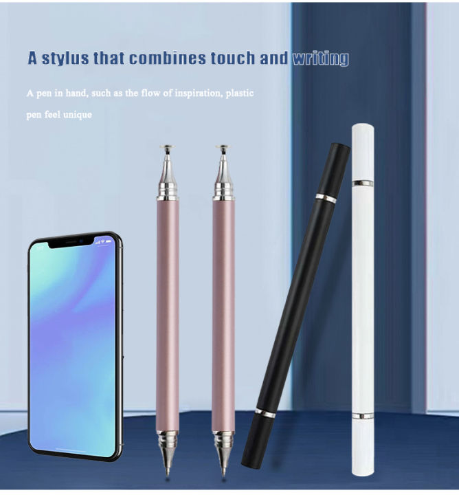 ปากกาสำหรับ-ip-2in1-ปากกา-สไตลัส-stylus-pen-สไตลัส-ปากกาเขียนวาดหน้าจอ-แต่งรูป-ทัชสกรีน-ปากกาทัชสกรีนสำหรับทุกรุ่น-ไม่ต้องชาร์จ