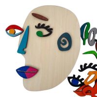 DIY Creative Facial Expression Board Puzzle Games Educational Toy Wooden Montessori Toy Face Puzzle Toys For Children 3-7 Years