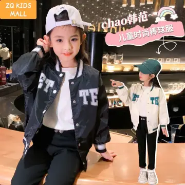 2023 Teens New Baseball Jacket Kids Girls Korean Casual Loose