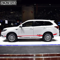 For Mitsubishi Outlander PHEV Car Styling Body Decor Vinyl Decals Sport Stripes Auto Door Side Skirt Stickers