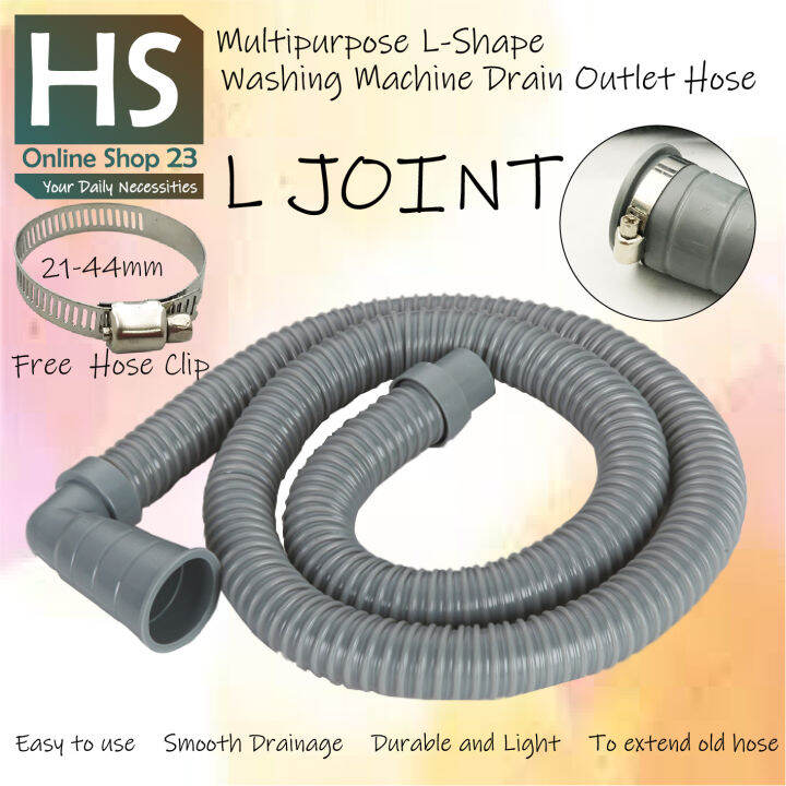 HS23 Heavy Duty Multipurpose LShape Washing Machine Drain Outlet Hose Lazada