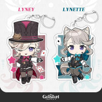 Genshin พวงกุญแจอนิเมะ/เกม,ใหม่ล่าสุดพวงกุญแจแซนวิชจี้ Lynette Lyney น่ารักอะคริลิคสองด้าน