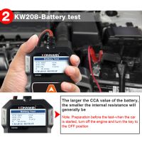 ข้อเสนอที่ดีที่สุด KW208สแกนเนอร์วินิจฉัยอัตโนมัติรถ Batery 12โวลต์100ถึง2000CCA Cranking ชาร์จ Circut Batery วิเคราะห์เครื่องมือ KW208