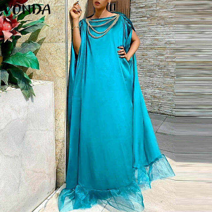 VONDA เสื้อทางการสำหรับผู้หญิงชุดเดรสงานพรอมปาร์ตี้ตอนเย็นชุดเดรสสุดหรู