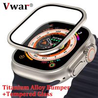 Titanium Alloy Bumper + Tempered Glass for Apple Watch Ultra 49mm Screen Protector Metal Frame Anti-Scratch iWatch Accessories Nails  Screws Fasteners