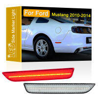 [HOT K] ชุดโคมไฟเครื่องหมายไฟ LED ด้านข้างหลังสีแดงเลนส์ใส2ชิ้นสำหรับ Ford Mustang 2010 2011 2012 2013ไฟจอดรถกวาดล้าง2014