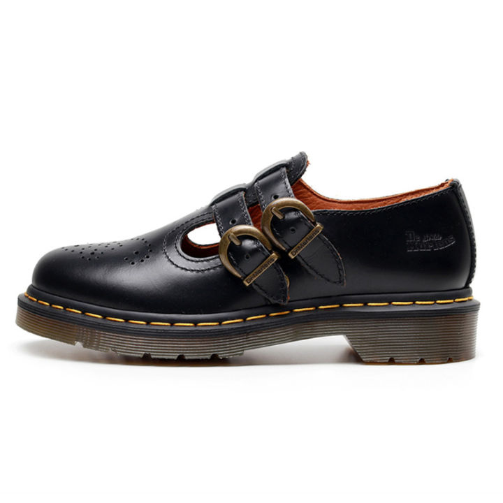 doc-dr-martens-air-wair-8065-mary-jane-หัวเข็มขัดคู่น่ารักของแท้รองเท้าบูตมาร์ตินเรียบสำหรับผู้หญิงรองเท้า-martens