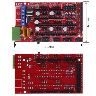 ‘；【。- 1Pcs RAMPS 1.4 Panel Part Motherboard 3D Printers Parts Shield Red Black Controls