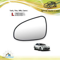 เนื้อเลนส์กระจก ข้าง ซ้าย ใส่ Toyota Vios Altis Yaris Camry ปี 2014 - 2019 Toyota  Aftermarket Parts Yaris Vios Altis Camry ประตู ปี2014 - 2019 มีบริการเก็บเงินปลายทาง