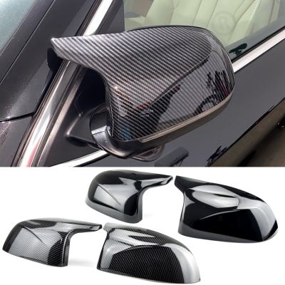 Auto Car Rear View Side Mirror Cover Trim for BMW F25 X3 F26 X4 F15 X5 F16 X6 2014 2015 2018 Bright black Carbon Fiber Style