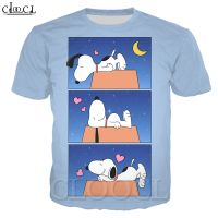 CLOOCL Comics PEANUTS Snoopy เสื้อยืดผู้ชาย3D พิมพ์เสื้อสไตล์ฮาราจูกุขายดี