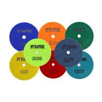 DT-DIATOOL 8pieces Dry Diamond Resin Bond Sanding Disc For Granite Marble Concrete Stones Flexible Polishing Pads Dia 4 /100mm