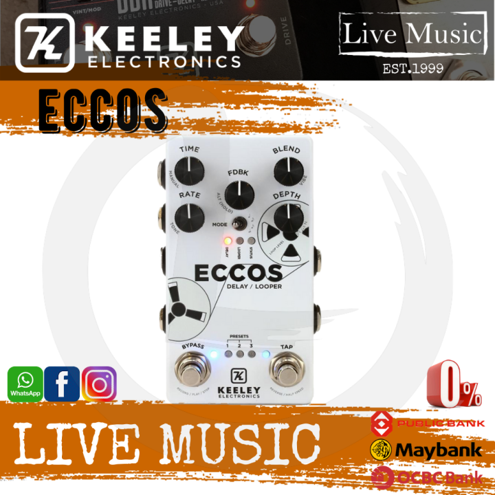Keeley ECCOS NeoVintage Tape Delay Guitar Effects Pedal Lazada