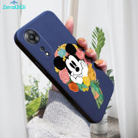 ZeroQiQi เคสโทรศัพท์สำหรับ OPPO A78 5G A57 2022 OPPO เคสมิกกี้เมาส์ลายการ์ตูน A77S เคสโทรศัพท์สี่เหลี่ยมผืนผ้าของแท้ปลอกซิลิโคนเหลวคลุมทั้งหมดกล้องเคสป้องกันทนแรงกระแทก