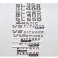 Chrome Trunk Letters Badge Badges Emblem Emblems Sticker for Mercedes Benz GL350 GL400 GL450 GL500 GL550 V8 V12 BITURBO 4MATIC